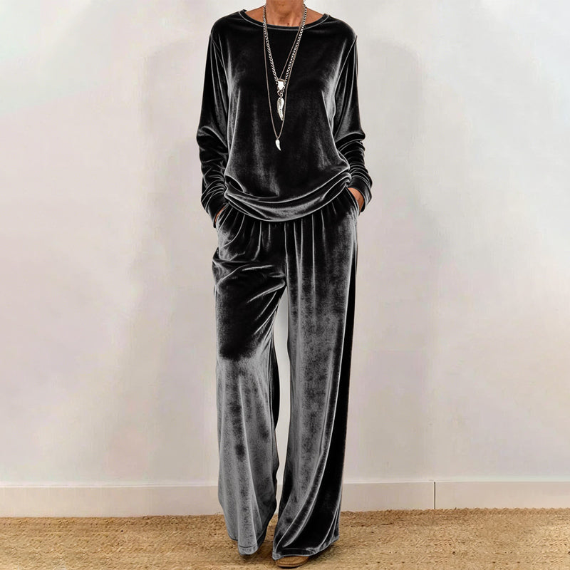 🍁New Fall Collection-Women's Velvet Top & Pants 2-Piece Set