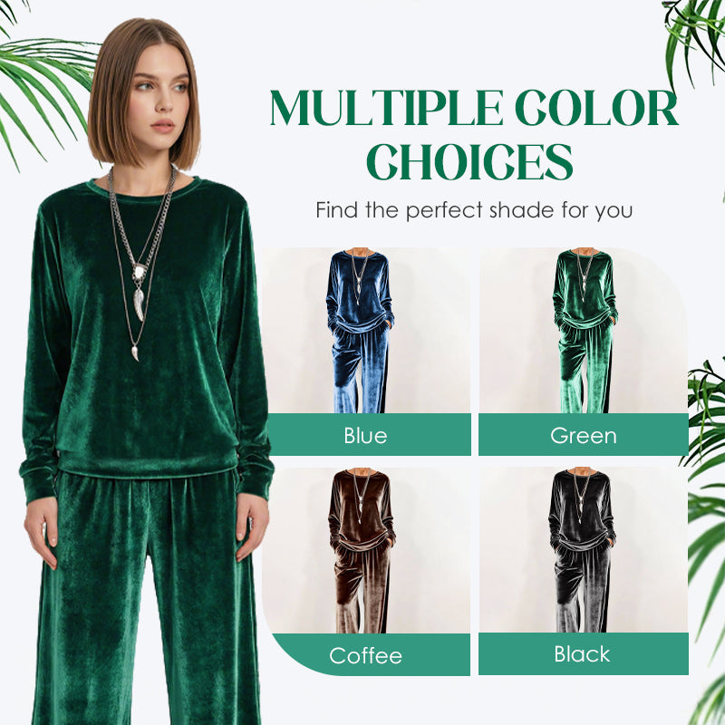 🍁New Fall Collection-Women's Velvet Top & Pants 2-Piece Set