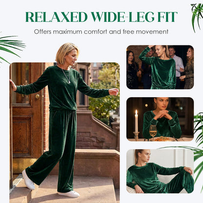 🍁New Fall Collection-Women's Velvet Top & Pants 2-Piece Set