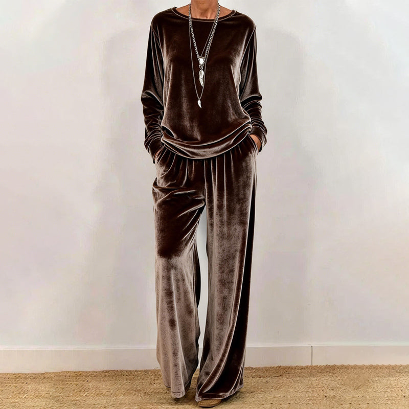 🍁New Fall Collection-Women's Velvet Top & Pants 2-Piece Set