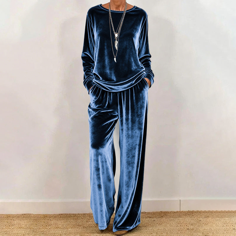 🍁New Fall Collection-Women's Velvet Top & Pants 2-Piece Set