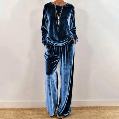 🍁New Fall Collection-Women's Velvet Top & Pants 2-Piece Set