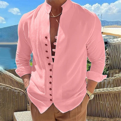 ⌛Limited-Time Offer🛍️Men's Casual Stand Collar Long Sleeve Shirt