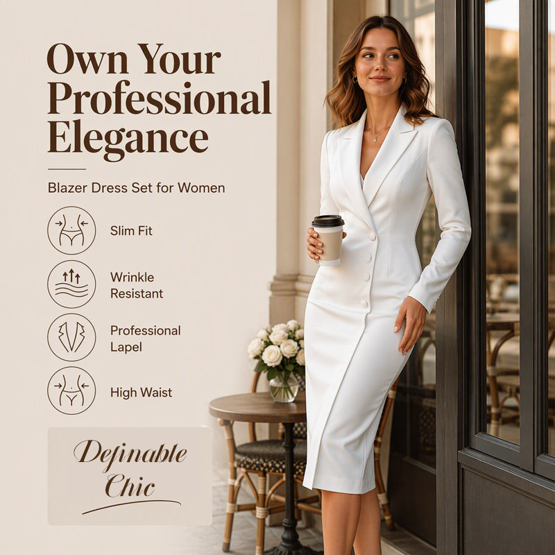 Women's Elegant Asymmetrical Single Breasted Blazer Dress