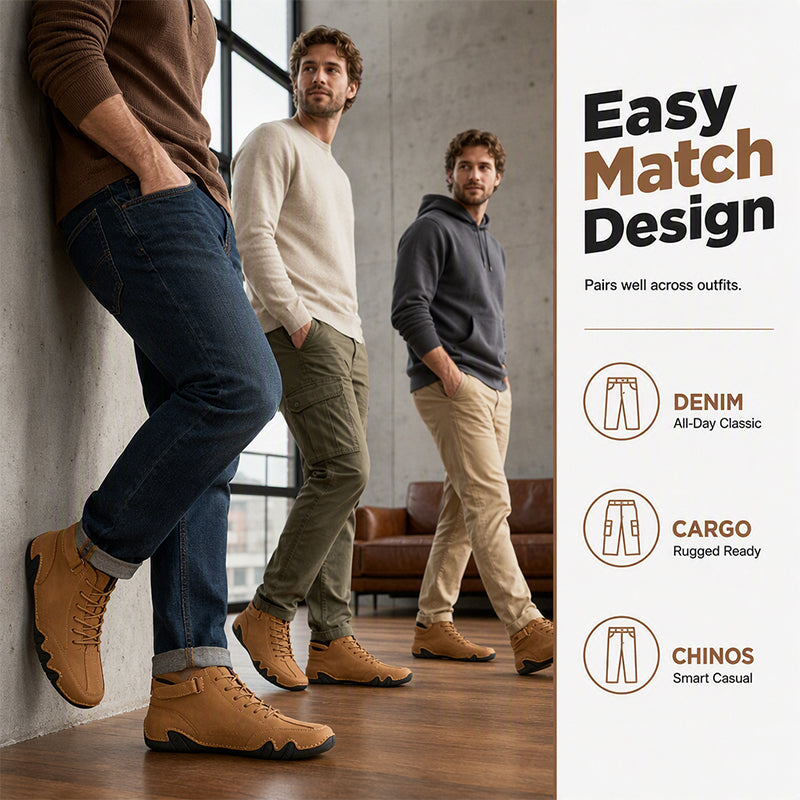 Men's High-Top Short Boots with Octopus Design