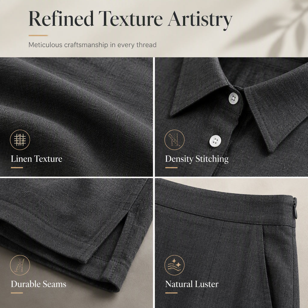 Women Casual Shirt & Long Skirt Two-Piece Set