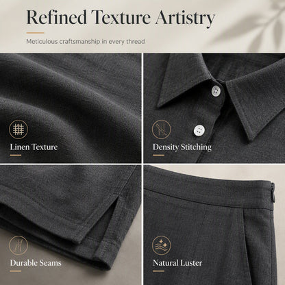 Women Casual Shirt & Long Skirt Two-Piece Set