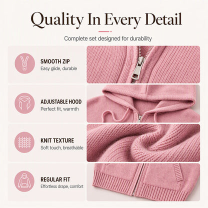 Women's Loose Hooded Knit Cardigan