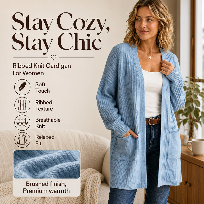 Women's Ribbed Knit Cardigan