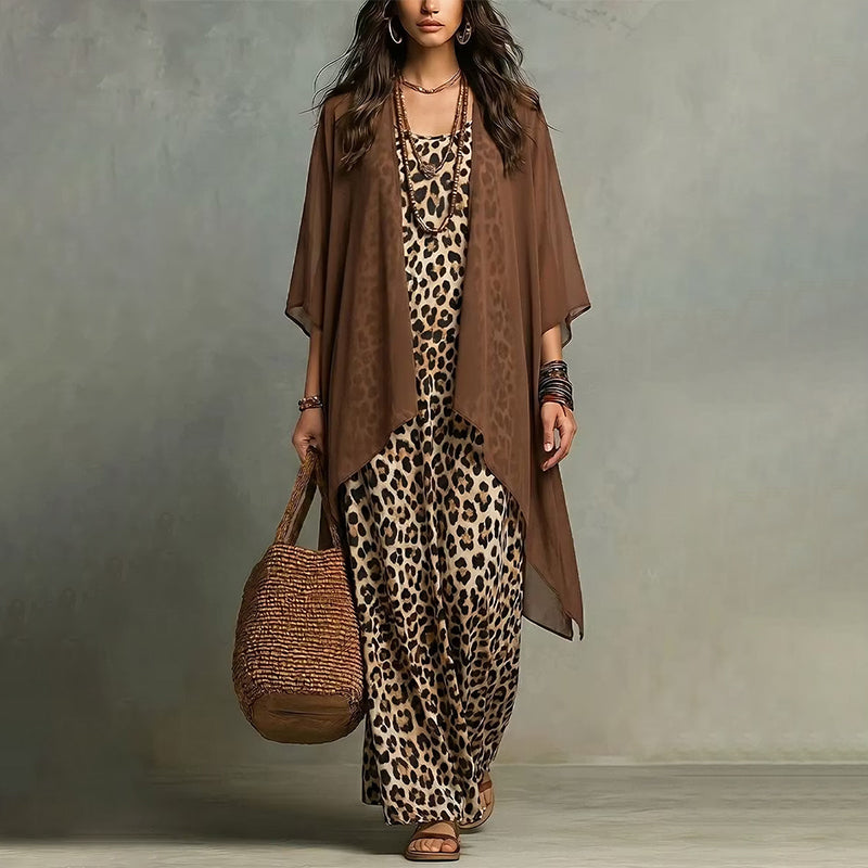 ⌛Limited-Time Offer🛍️Women's Chic Flowy Maxi Dress and Cover-Up Set