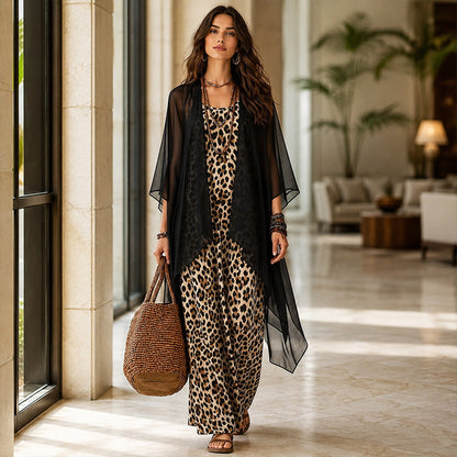 ⌛Limited-Time Offer🛍️Women's Chic Flowy Maxi Dress and Cover-Up Set