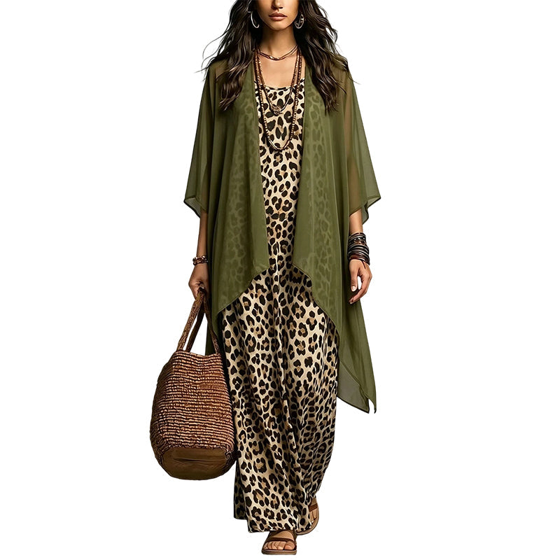 ⌛Limited-Time Offer🛍️Women's Chic Flowy Maxi Dress and Cover-Up Set