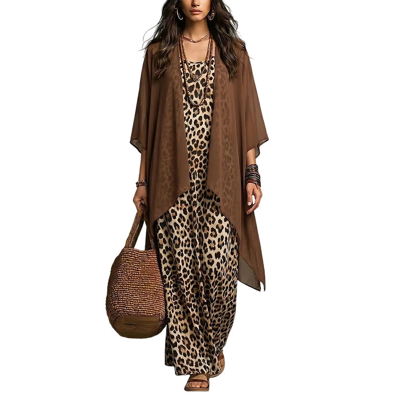 ⌛Limited-Time Offer🛍️Women's Chic Flowy Maxi Dress and Cover-Up Set