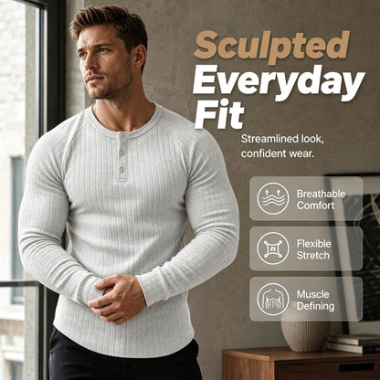 Men's Slim Fit Henley Shirt