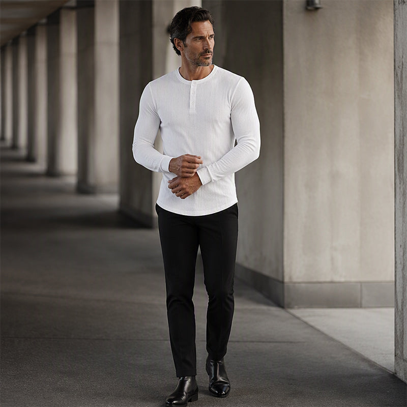 Men's Slim Fit Henley Shirt