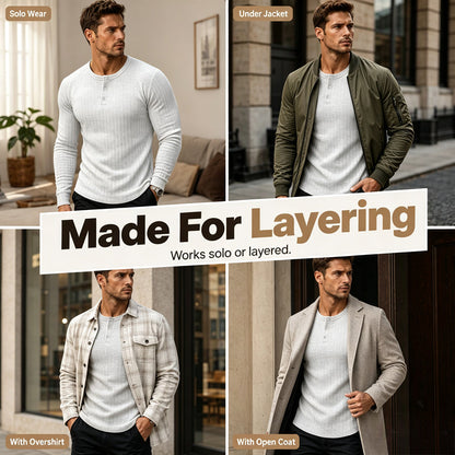 Men's Slim Fit Henley Shirt