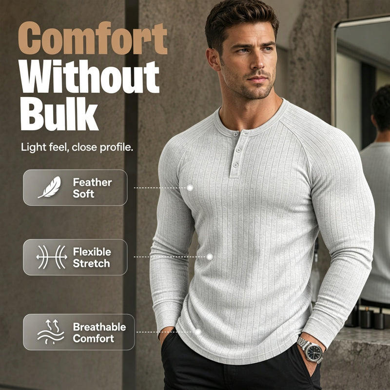 Men's Slim Fit Henley Shirt