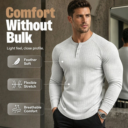 Men's Slim Fit Henley Shirt
