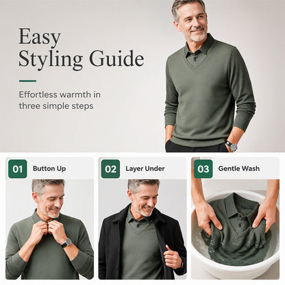 ⌛Limited-Time Offer🛍️Men's False Two-Piece Long Sleeve Top