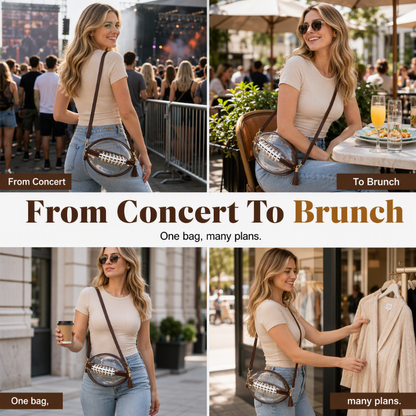 🏈 Clear Football-Shaped Crossbody Bag – Game-Day Style Meets Everyday Convenience ✨