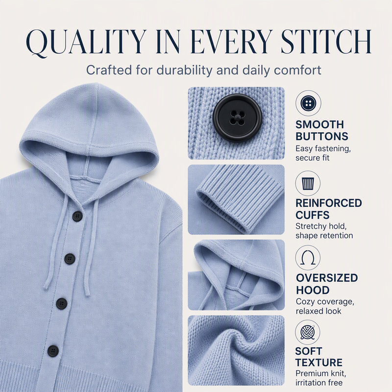 Women's Hooded Knit Cardigan