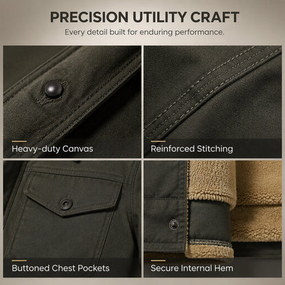 Men’s Casual Sherpa Utility Cargo Jacket