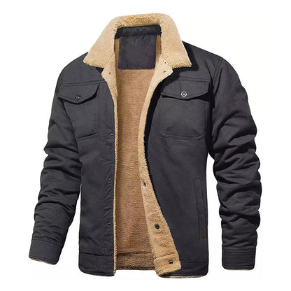 Men’s Casual Sherpa Utility Cargo Jacket
