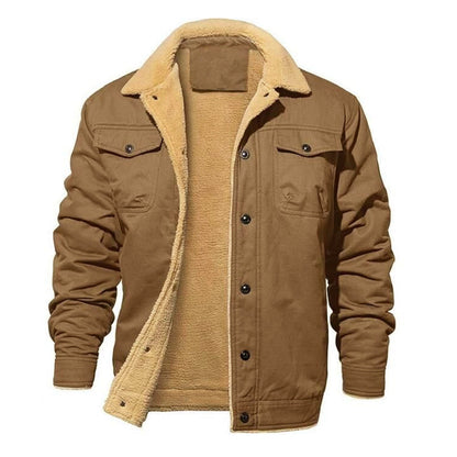 Men’s Casual Sherpa Utility Cargo Jacket
