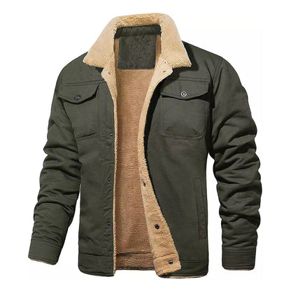 Men’s Casual Sherpa Utility Cargo Jacket