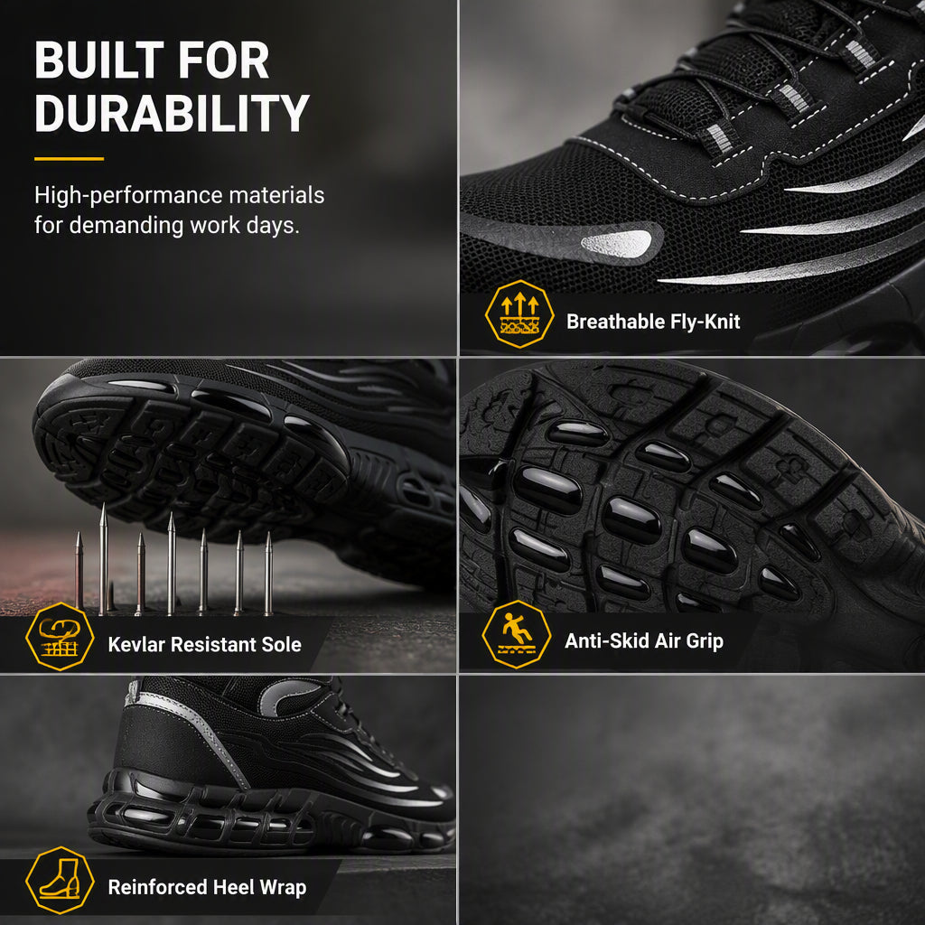 High-Top Safety Shoes with Steel Toe & Puncture Resistant Sole