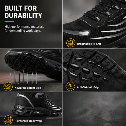 High-Top Safety Shoes with Steel Toe & Puncture Resistant Sole