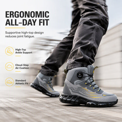 High-Top Safety Shoes with Steel Toe & Puncture Resistant Sole