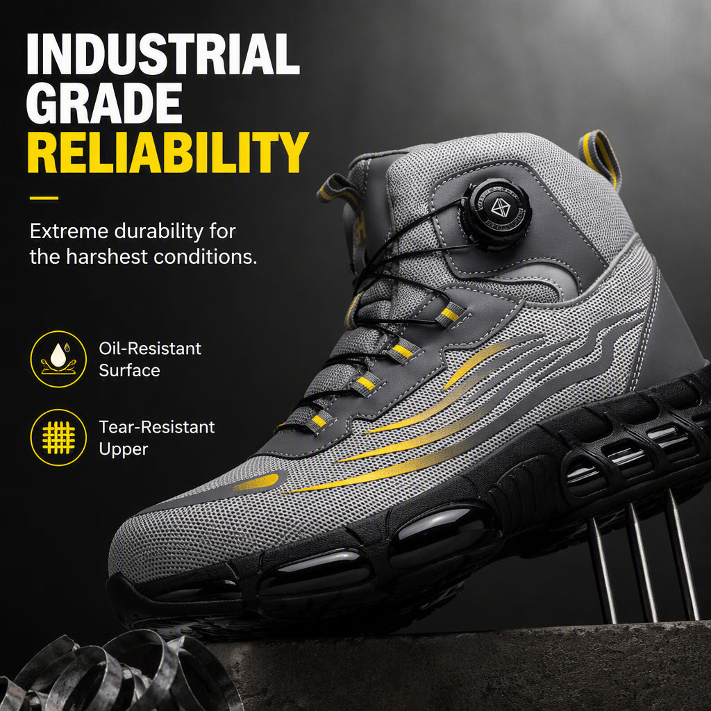 High-Top Safety Shoes with Steel Toe & Puncture Resistant Sole