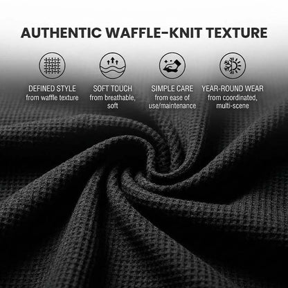 🌿Men's Waffle-Knit Short Sleeve Top & Pants Set– Casual Comfort Meets Effortless Autumn Style