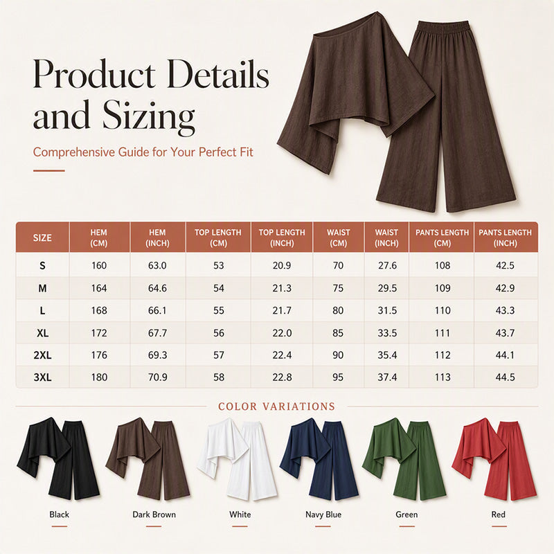 Women's Off-Shoulder Top & Wide-Leg Pants Set