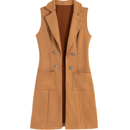 Women's Chic Sleeveless Open Front Longline Jacket