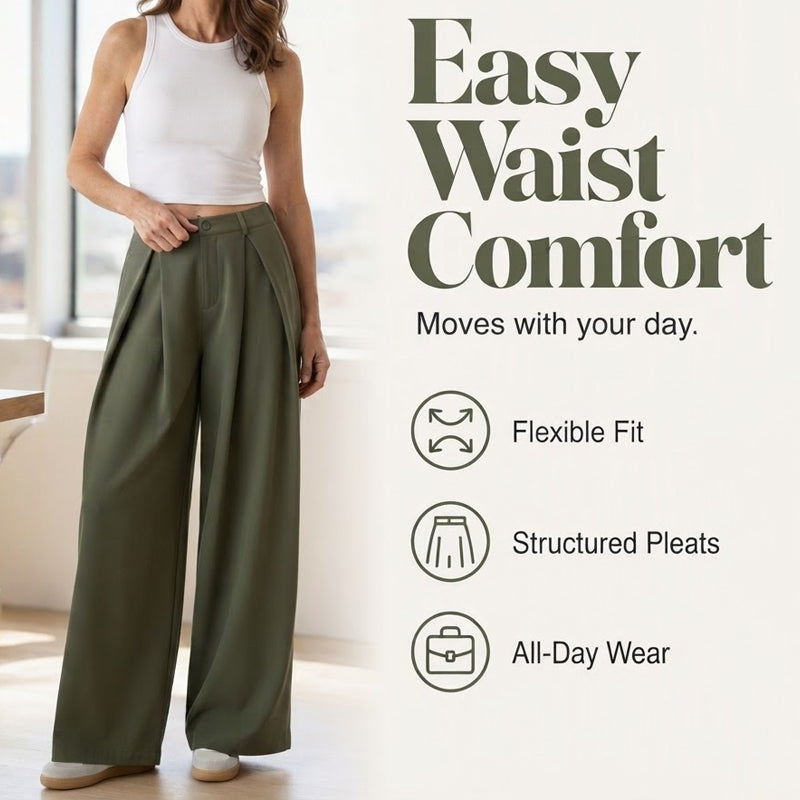 Women's Pleated Wide Leg Pants