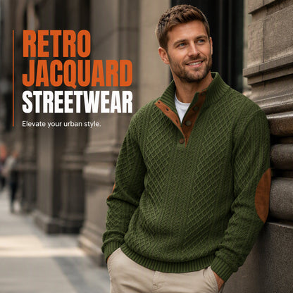 Men's Casual Loose Jacquard Sweatshirt
