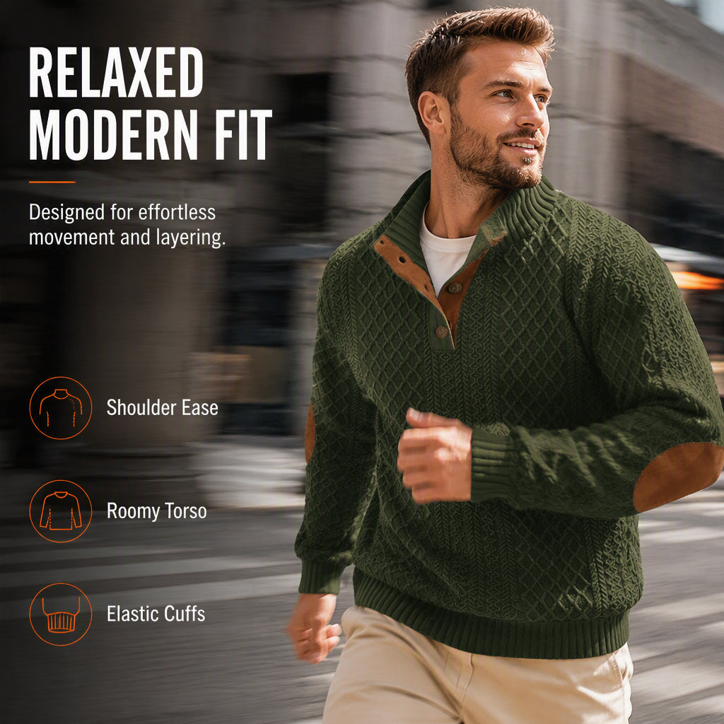 Men's Casual Loose Jacquard Sweatshirt