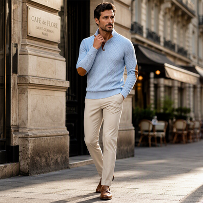Men's Casual Loose Jacquard Sweatshirt