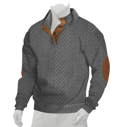 Men's Casual Loose Jacquard Sweatshirt