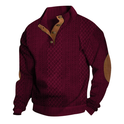 Men's Casual Loose Jacquard Sweatshirt