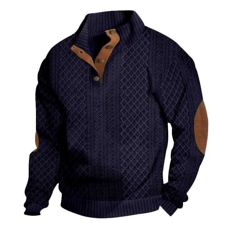 Men's Casual Loose Jacquard Sweatshirt