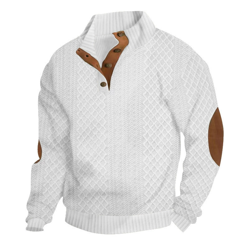 Men's Casual Loose Jacquard Sweatshirt