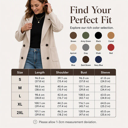 Women's Double Breasted Woolen Coat