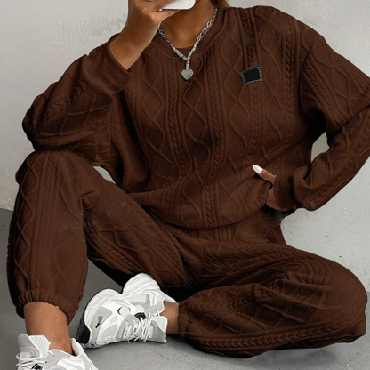 🌸Hot Sale 50% OFF💖Casual Long Sleeve Knit Pullover & Pants 2-Piece Set