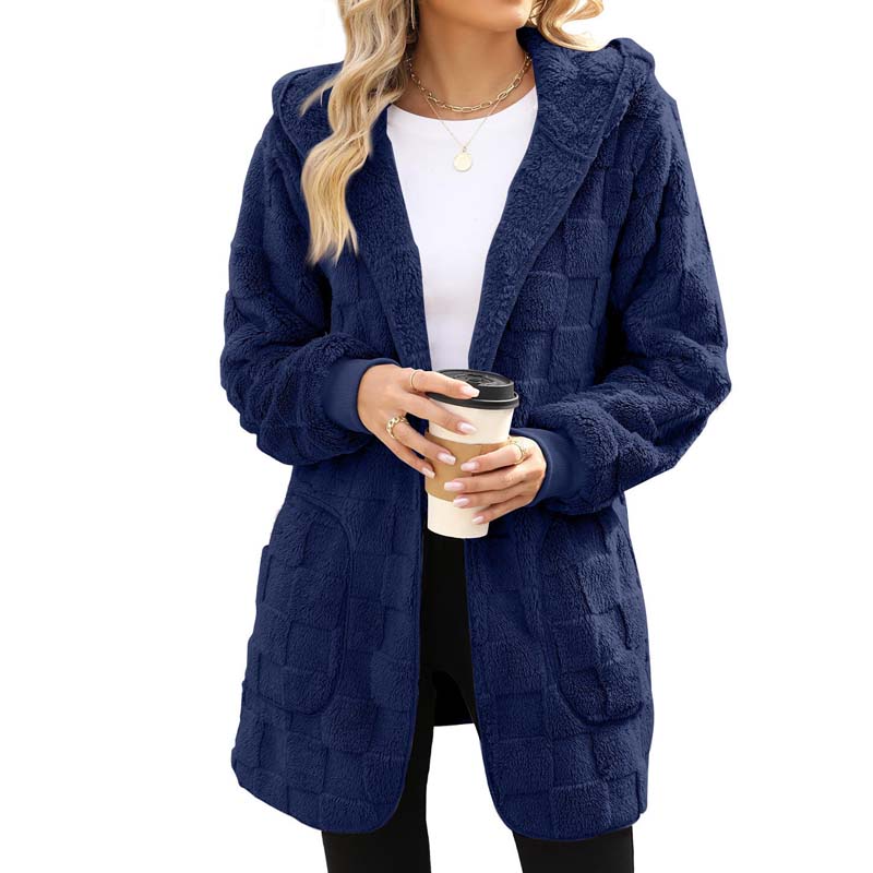 ⌛Limited-Time Offer-Checkered Fuzzy Cardigan