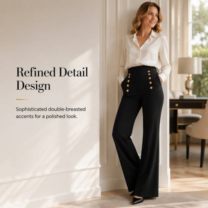 Women's High-Waisted Double-Breasted Pants