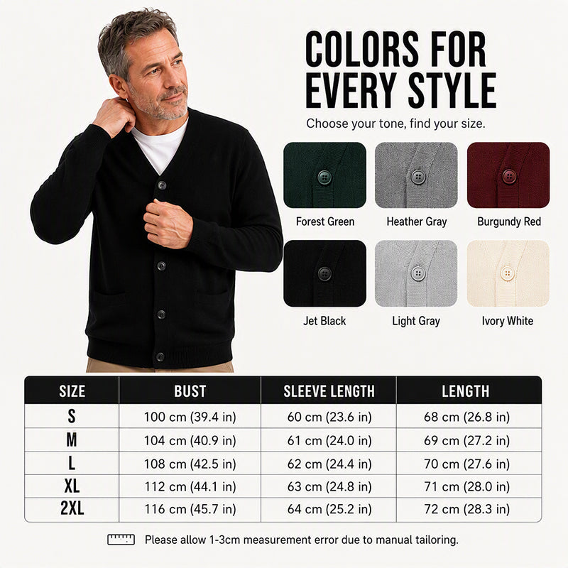Bestseller🏆🧶 Men's V-Neck Knit Cardigan – Timeless Silhouette & All-Day Comfort for Every Occasion