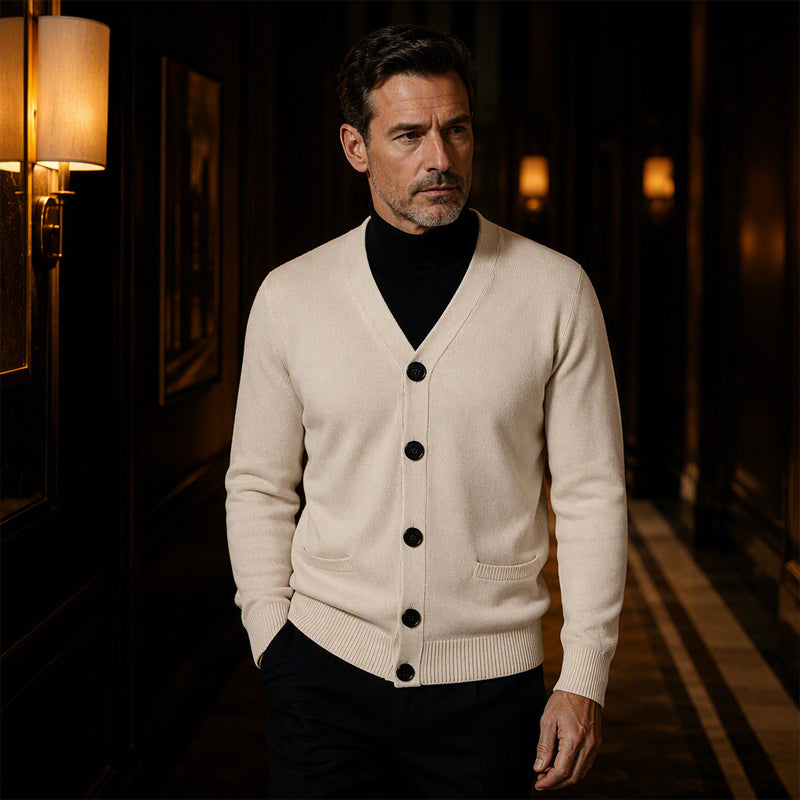 Bestseller🏆🧶 Men's V-Neck Knit Cardigan – Timeless Silhouette & All-Day Comfort for Every Occasion